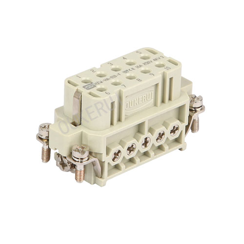 10-контактный разъем 16A 250V для тяжелых условий эксплуатации, гнездовая вставка