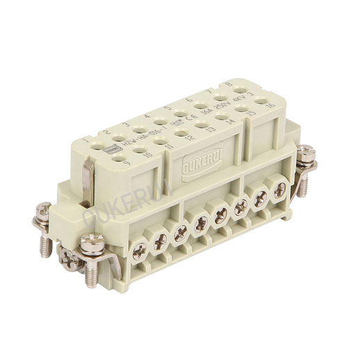 16-контактный разъем 16A 250V для тяжелых условий эксплуатации, гнездовая вставка